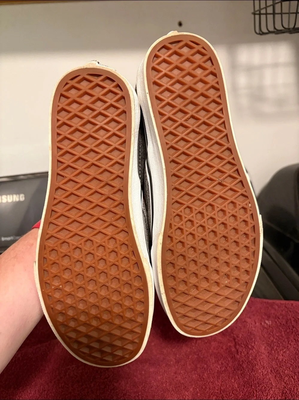 Vans Classic Slip Ons Herringbone Pattern Woman’s Sz 5.5